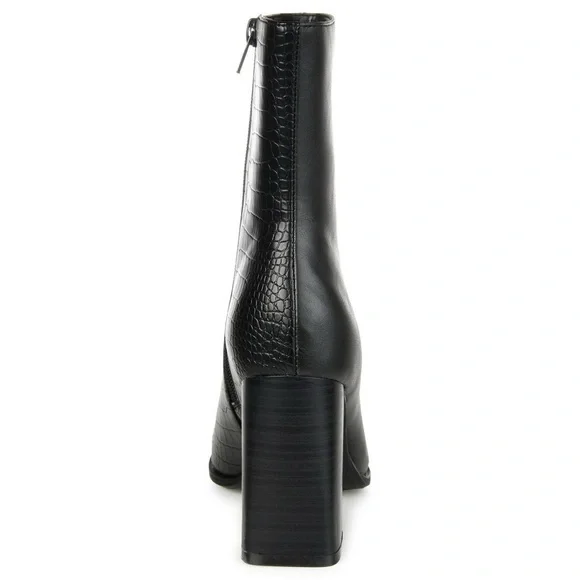 Journee Collection Black Heeled Boots - Picture 6 of 12
